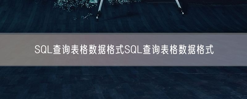 <strong>SQL查询表格数据格式SQL查询表格数据格式</strong>