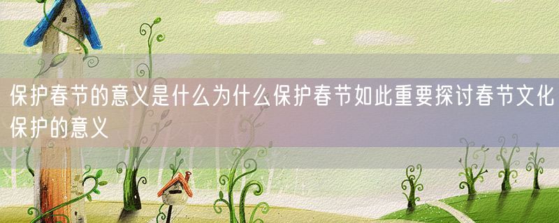 保护春节的意义是什么为什么保护春节如此重要探讨春节文化保护的意义
